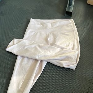 Nike crossover waist yoga pants light pink cropped